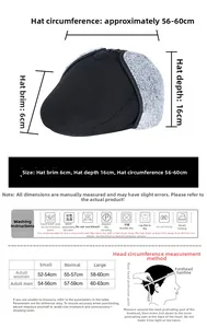 Guía de tallas e instrucciones de lavado para gorro de invierno hombre con orejeras
