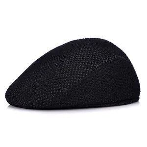 Klassische schwarze Mesh-Schirmmütze für Herren atmungsaktive Sommermütze stilvoll