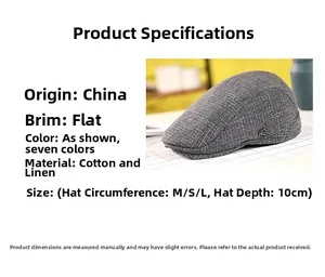 Vue détaillée du bonnet en coton-lin gris montrant la texture respirante et le bord plat
