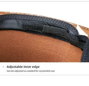 Detail view of the wide brim jazz hat showing the adjustable inner lining for head size
