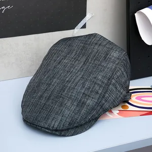 Gorra Plana Vintage de Algodón y Lino para Hombre y Mujer Ajustable Estilo Británico Newsboy Ivy Hat Verano Transpirable Protección Solar