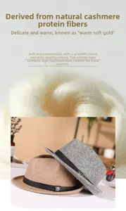 Detail of wool fedora hats with leather bands and luxury cashmere protein fiber texture