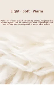 Detailed macro view of premium white goat wool fibers showing soft fluffy texture and warmth