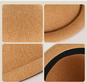 Detail of wool knit hat fabric texture and inner sweatband stitching quality
