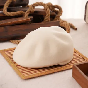 Women Vintage 100% Wool Beret Octagonal Newsboy Cap British Style Artist Hat Winter Warm Solid Color Elegant Painter Hat