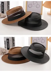 Dettaglio della fascia traspirante sul cappello di paglia intrecciato parasole