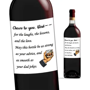 Étiquettes de vin personnalisées pour la fête des pères avec citations humoristiques