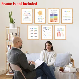 Set di 7 poster sulla salute mentale per sale terapia con temi di apprendimento sociale