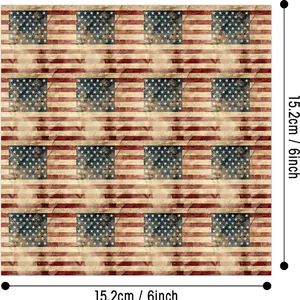 Detail view of 6-inch vintage distressed American flag pattern scrapbook paper for crafts