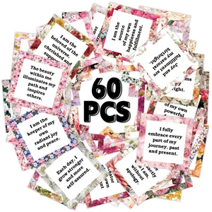 Floral Affirmation Cards For Women Motivational Quote Cards Positive Daily Inspiration Cardstock Cards For Self Care Gift Desktop Decoration Stationery