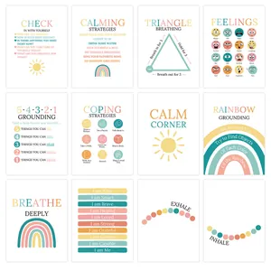 Poster Affirmazioni Salute Mentale Citazioni Positive Decorazione Murale Carta Patinata Senza Cornice Gestione Emozioni Per Aula Casa