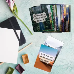 Lot de 30 cartes de motivation avec paysages et affirmations positives pour inspiration
