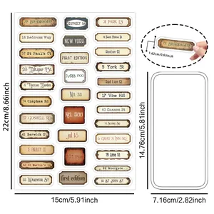 Autocollants vintage imperméables pour scrapbooking et décoration de bagages ensemble
