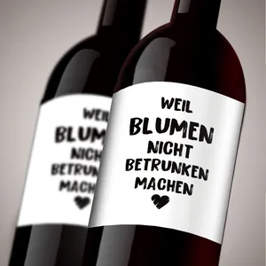 Set of 4 German wine labels featuring creative text for party and gift decoration