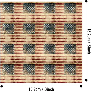 Retro American flag scrapbook paper measuring 15.2cm x 15.2cm for July 4th crafts