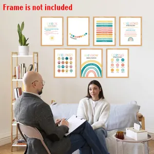 Set di 7 poster per la salute mentale con affermazioni positive per pareti