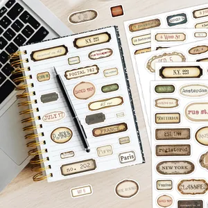 Autocollants vintage étanches pour scrapbooking et ordinateurs avec noms de villes monde