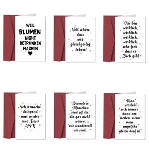 Tarjeta de Felicitación Alemana Con Sobre Patrón de Corazón Tarjeta de Papel Minimalista Para Cumpleaños Boda Mensaje de Regalo