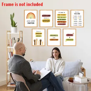 Lot de 7 affiches de santé mentale avec citations inspirantes pour déco de bureau