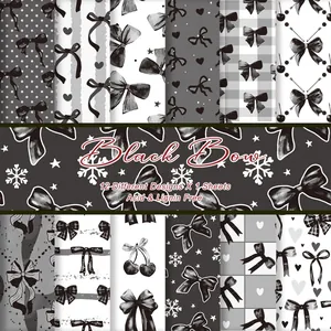 Bowknot Series Scrapbook Material Paper Cherry Snowflake Decorative Pattern DIY Background Paper For Hand Account Art Craft