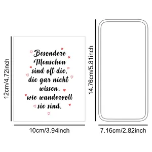 Size specifications for German wine bottle label stickers with creative heart patterns