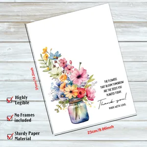 DIY Aquarell Blumen Poster Set für Lehrer Dankeschön Dekoration Schule und Klassenzimmer
