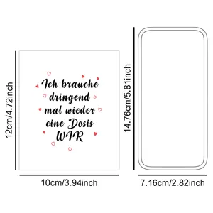 Size chart for German wine bottle labels showing 10x12cm and 7.16x14.76cm dimensions
