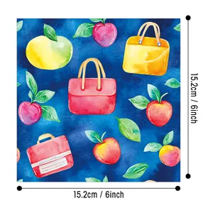 12 feuilles de papier de scrapbooking aquarelle avec sacs et pommes, format 15,2x15,2 cm
