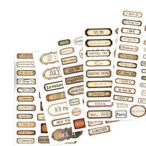 Autocollants rétro vintage pour scrapbooking et bagages, lot de 140 stickers imperméables