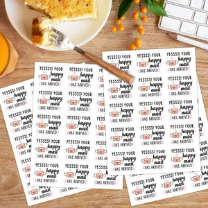 Adesivi rosa Happy Mail per sigillare pacchi regalo e decorazioni per feste postali