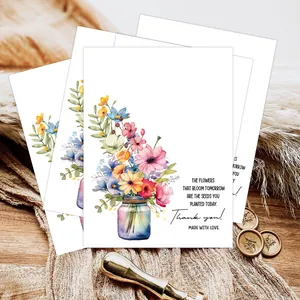 5 Stück Aquarell Blumen Dankeschön Lehrer Poster für Schule Abschluss Wanddeko