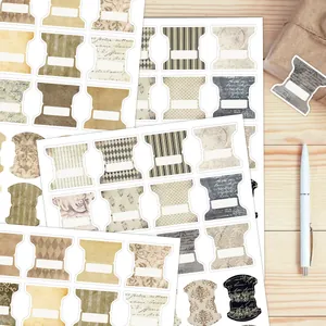 Adesivi vintage a strisce per scrapbooking e diari con decorazioni in carta impermeabile