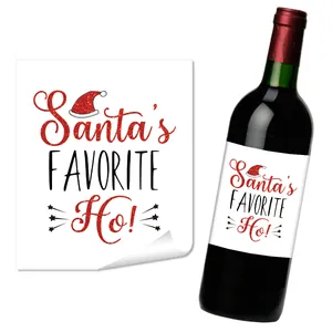 Divertenti Etichette per Bottiglie di Vino di Natale Adesivi Natalizi Umoristici Santa Favorite Ho Christmas Juice Decorazione per Feste