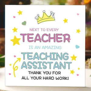 Teaching Assistant Appreciation Thank You Greeting Card With Envelope Square Paper Teacher Graduation Gift For Assistant