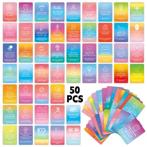 Carte di Affermazione Colorate per il Benessere Mentale Carte con Citazioni Motivazionali con Design Sfumato Carte per la Cura di Sé per l'Ispirazione Quotidiana
