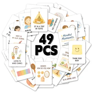 Cartes Mémoire Mindful Moments pour Enfants Cartes d'Activité de Pleine Conscience Régulation Émotionnelle Soulagement du Stress Cadeau
