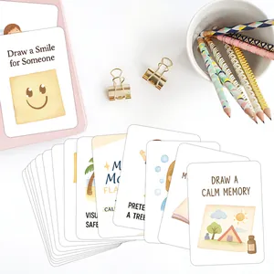 Cartes d'activité de pleine conscience pour enfants avec invites de dessin en anglais