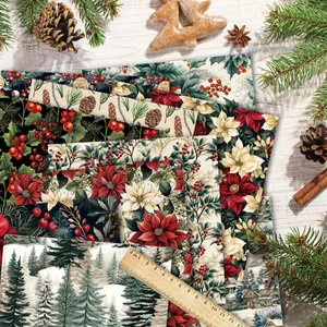 Christmas 6x6 inch scrapbook paper pack with festive holly pinecone and floral patterns