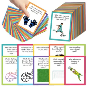 Soccer Trivia Cards Football Party Game Flashcards Sports Quiz Trivia Cards Paper Card Game For Kids Adults Entertainment
