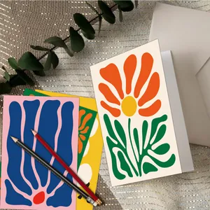 Set di biglietti d'arte Matisse con motivi floreali colorati e buste coordinate