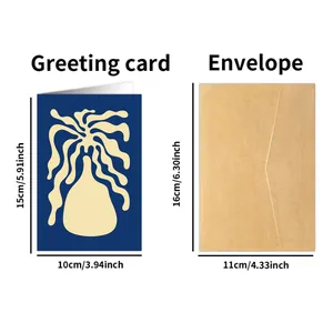 Tabella delle taglie per biglietto di auguri Matisse e busta con dimensioni esatte