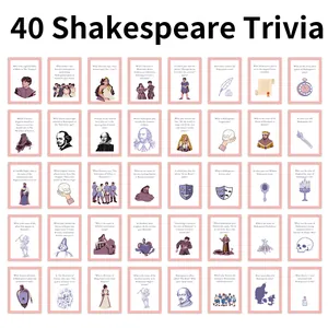 Shakespeare Trivia Cards Brain Teaser Party Game Quiz Paper Flash Cards For Educational Entertainment Gift