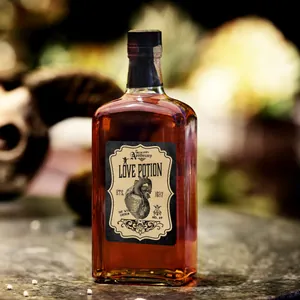 Étiquettes Love Potion pour bouteilles en verre avec motif cœur et style apothicaire