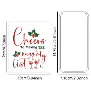 Autocollants de bouteille de Noël humoristiques avec Cheers to Making the Naughty List