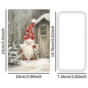 Winter gnome art postcards for Christmas wall decor set of 20 cards with sizes 15x10cm