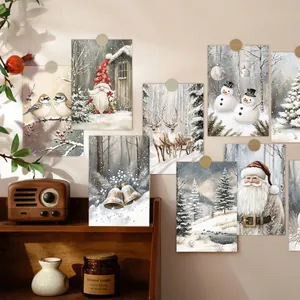 Set of 20 winter snow scene postcards and Christmas greeting cards for wall decoration