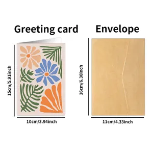 Abstract floral thank you cards set with envelopes for birthdays and invitations