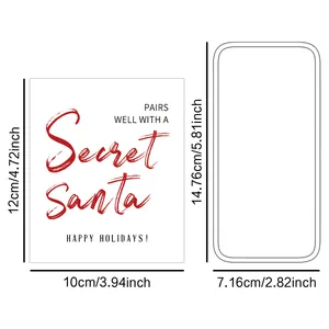 Guide des tailles pour étiquettes autocollantes de vin Secret Santa de 10x12 cm