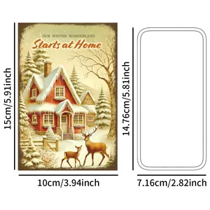 Detailed size specifications for vintage Christmas postcards showing 15x10cm dimensions