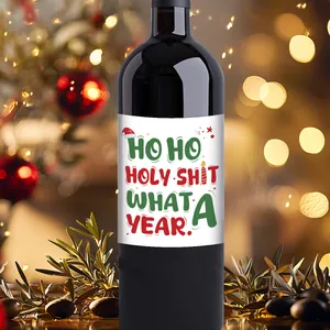 Étiquettes de vin festives avec des citations d'humour pour cadeaux de Noël uniques